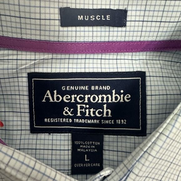 Abercrombie & Fitch Men's Long Sleeve Button Up Dress Shirts Sz L Lot Of 3 - Picture 2 of 9